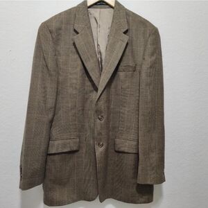 Ralph Lauren Mens Blazer Sport Coat Casual Jacket Size 42L Wool Suit Glen Plaid
